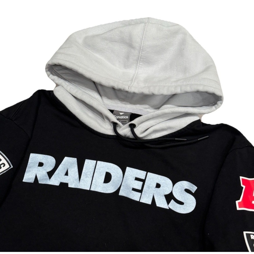 Las Vegas Raiders NFL Fanatics Patched Out Fleece Hoodie Pullover‎ Mens Large - Picture 4 of 6